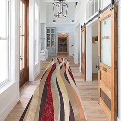Colorful Striped Runner Rugs Soft Laundry Room Rug Long Anti-fouling Hallway Rug