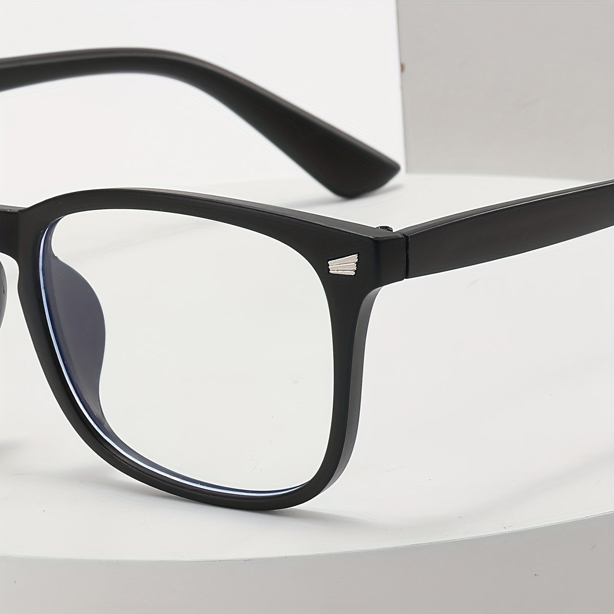 Square Frame Clear Lens Glasses Minimalist Metal Decor Eyewear Mod