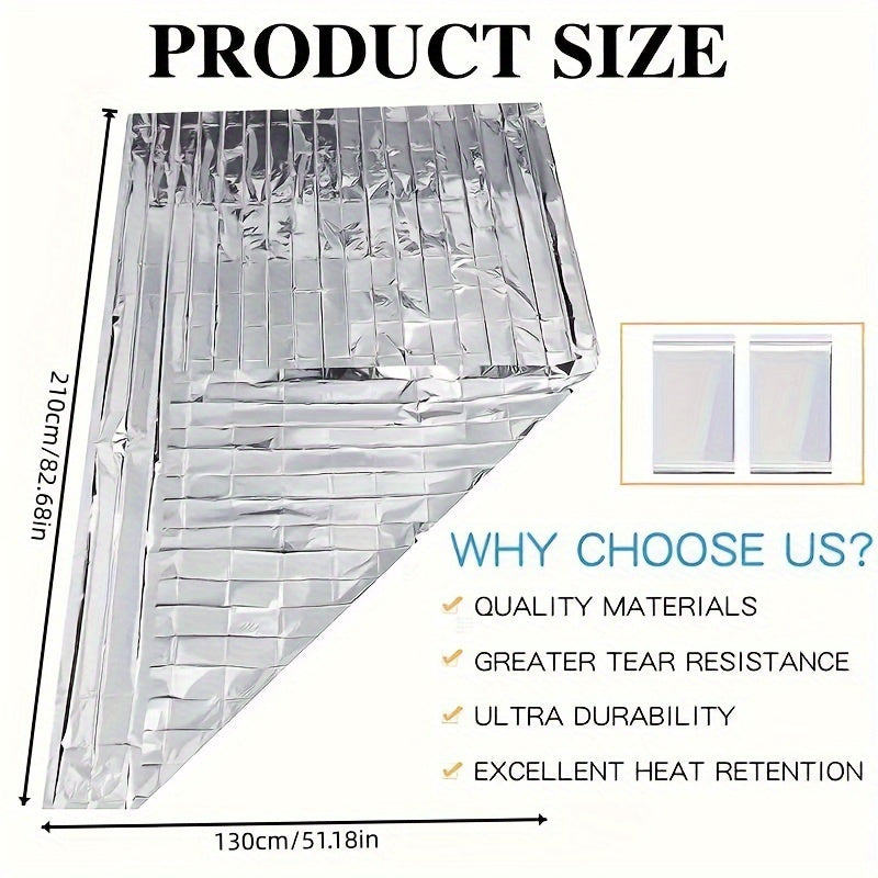 Outdoor Emergency Survival Blanket 130cm Windproof Thermal Sun Protection