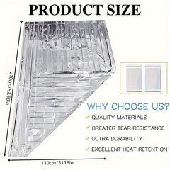 Outdoor Emergency Survival Blanket 130cm Windproof Thermal Sun Protection