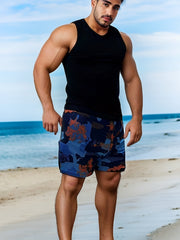 Men's Stylish High Stretch Swimming Trunks Beach Vacation Trunks