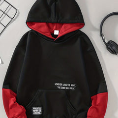 Kids Letter Print Hoodie with Pocket Casual Sports Pullover