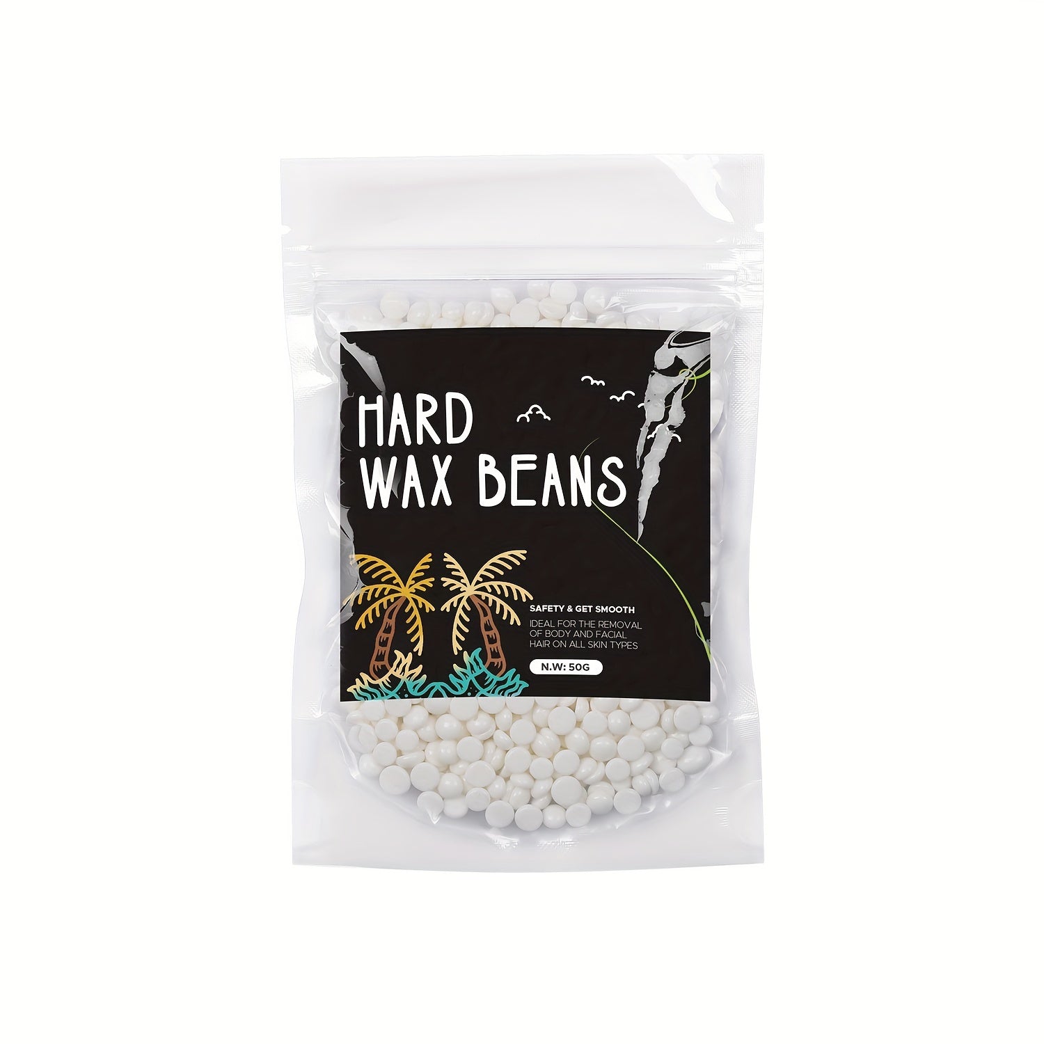 50g Hard Wax Hair Removal Beads - Painless Body Hair Removal Waxing