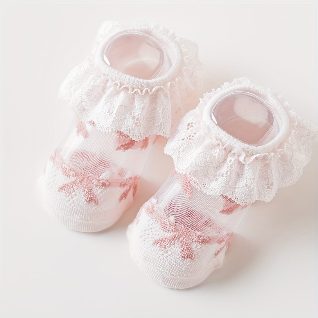 Baby Girls Lace Ruffle Boat Socks for Spring and Summer