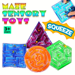4pcs Colorful PVC Gel Filled Mazes Sensory Toys for Kids