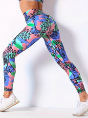 Leopard Print High Waist Sports Tight Pants
