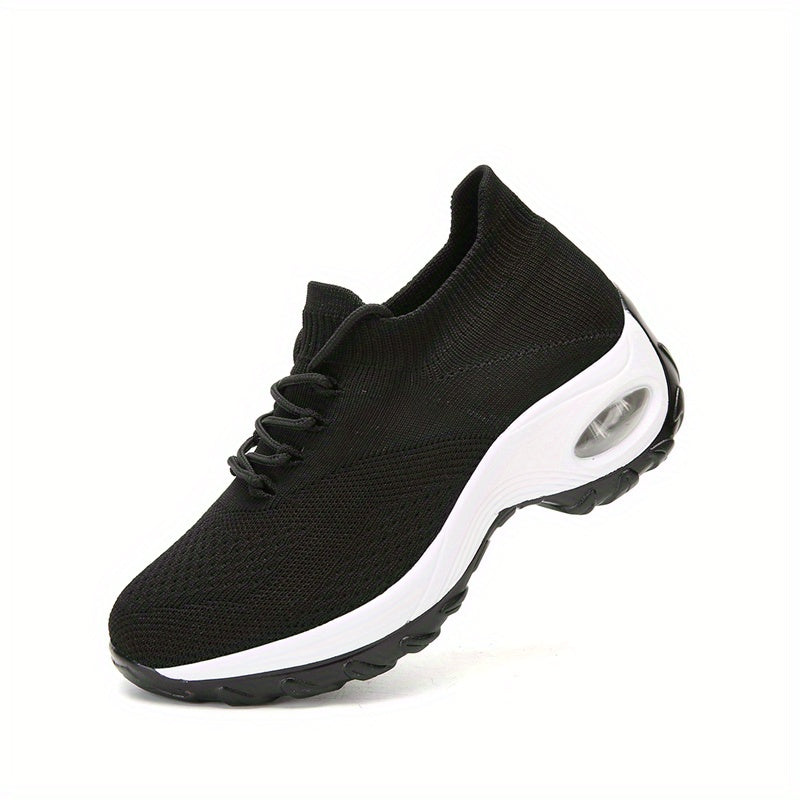 Women's Air Cushion Mesh Sneakers Breathable Lace Up Running Shoes
