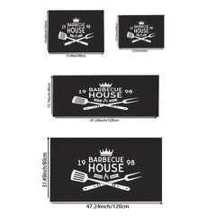 BBQ House Kitchen Mat English Letter Print Rug