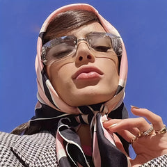 Y2K Wrap Around Sunglasses Unisex Punk Rivet Decor Glasses UV400