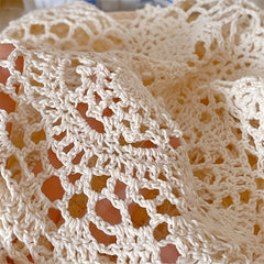 1pc Beige Lace Crochet Coaster Doily Vintage Fabric Anti-scald