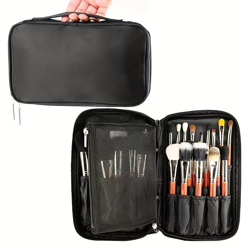 Makeup Brush Organizer Travel Cosmetic Bag with Handles