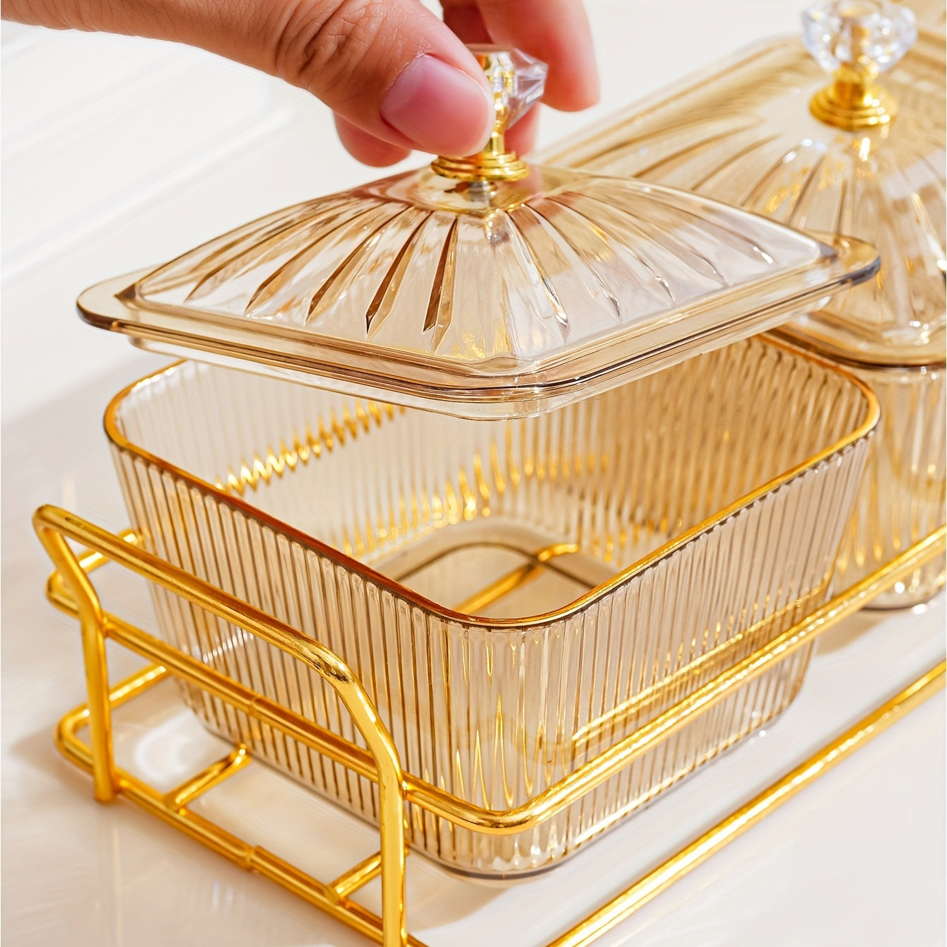 Golden Amber Candy Box for Special Occasions