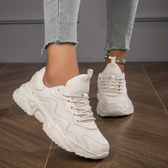 Women's Mesh Platform Sneakers Lightweight Lace Up Outdoor Shoes