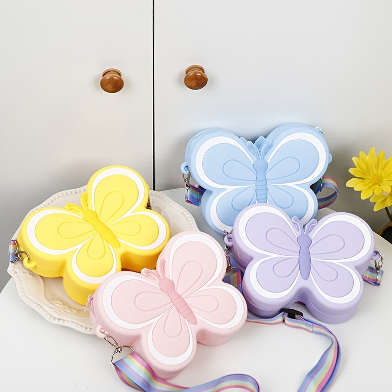 Girls Butterfly Crossbody Bag Mini Messenger Bag With Zipper