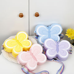 Girls Butterfly Crossbody Bag Mini Messenger Bag With Zipper