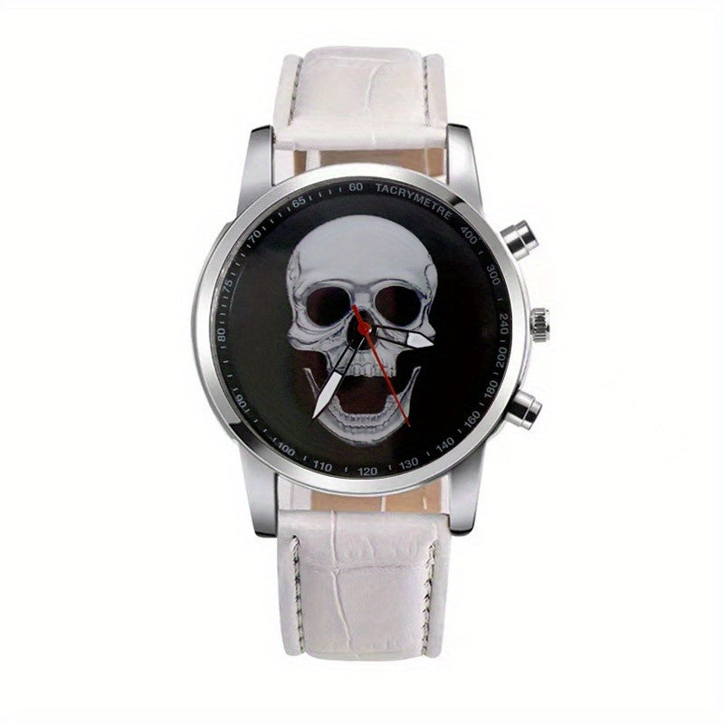 Skull Alloy Round Wrist Watch For Men And Women