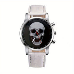 Skull Alloy Round Wrist Watch For Men And Women