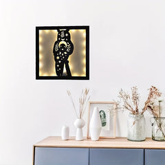 LED Owl Shape Lamp Wooden Home Decoration