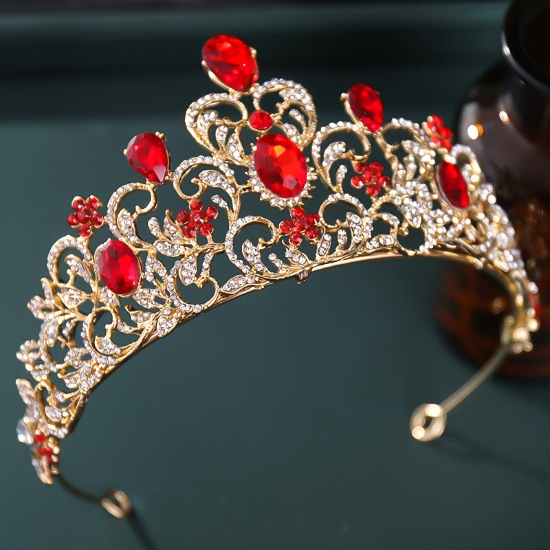 Colorful Rhinestone Crown Hairband Bridal Wedding Party Decor