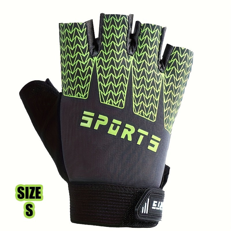 Kids Cycling Gloves Non Slip Half Finger Adjustable Wear Resistant