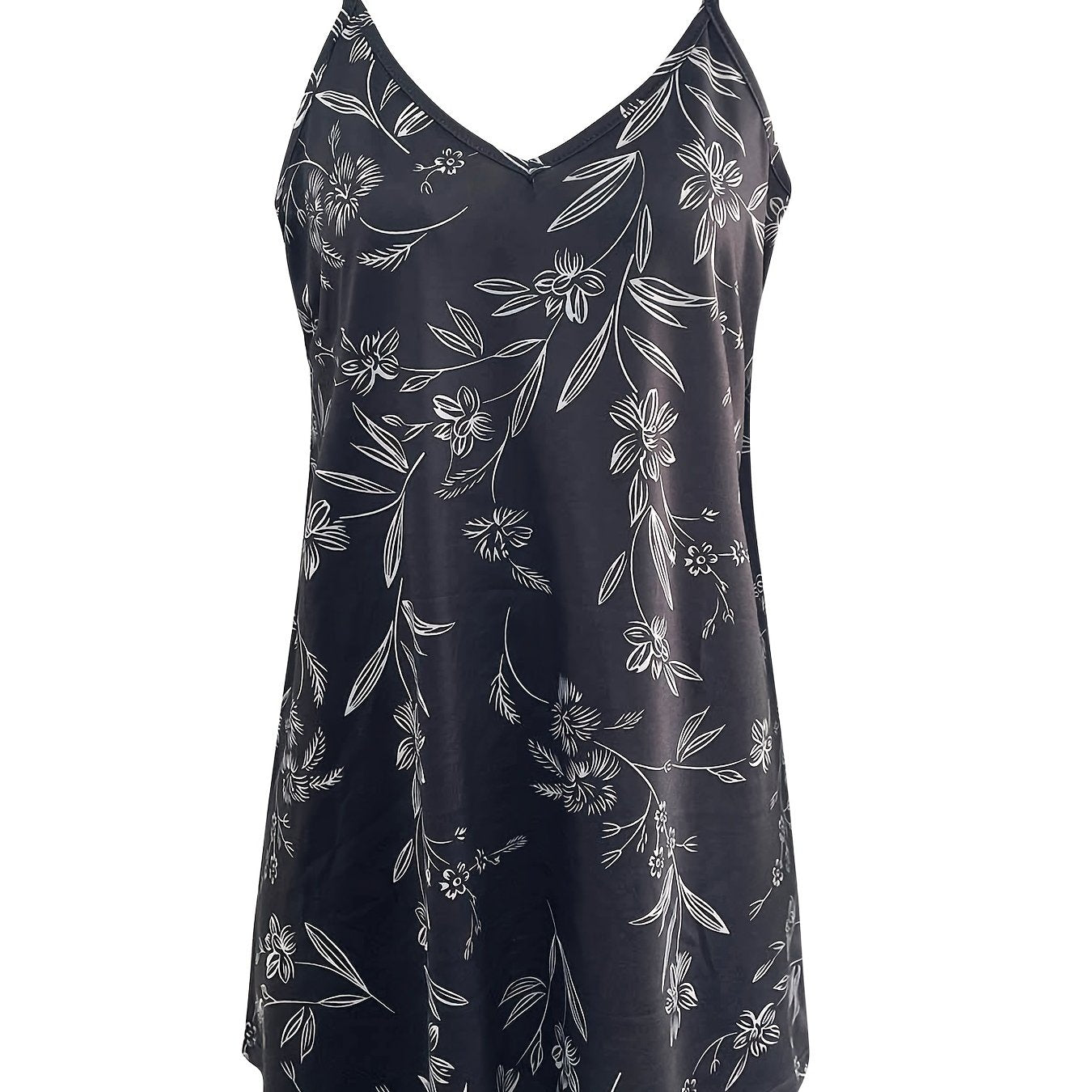 Floral Print Metal Strip Cami Top