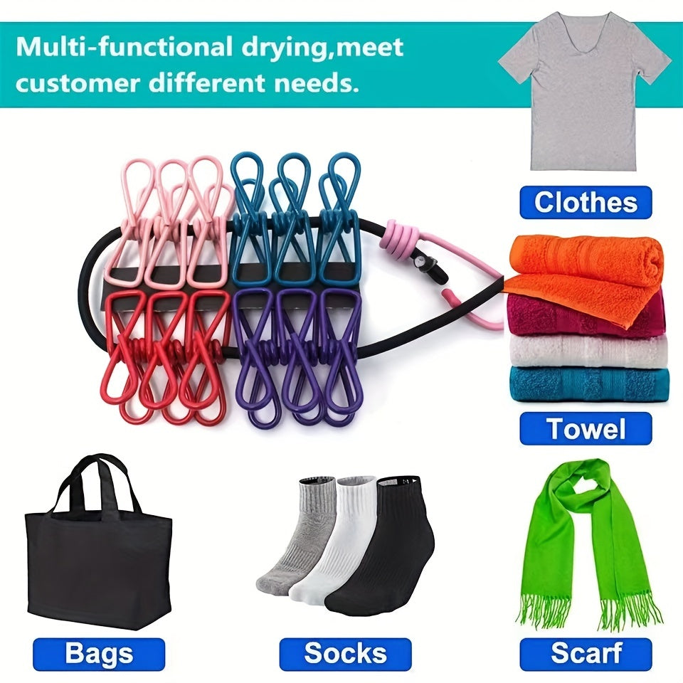12 Clothespins Clothesline for Balcony Yard Home