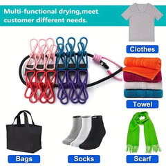 12 Clothespins Clothesline for Balcony Yard Home
