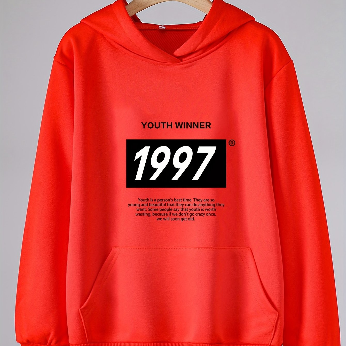 1997 Girls Cartoon Pattern Hooded Sweatshirt Long Sleeve Pullover