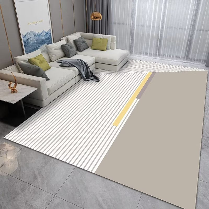Modern Area Rug for Living Room Soft Polyester Fiber Carpet