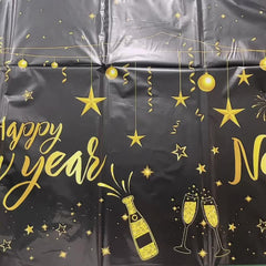 Happy Year Tablecloth Waterproof Party Table Decor