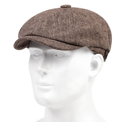 Men's Grain Plaid Vintage Beanie Beret