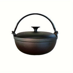Cast Iron Hanging Pot High Temp Resistant Vintage Soup Pot With Iron Lid
