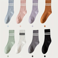 Comfy Striped Trim Non-slip Yoga Socks 2 Pairs