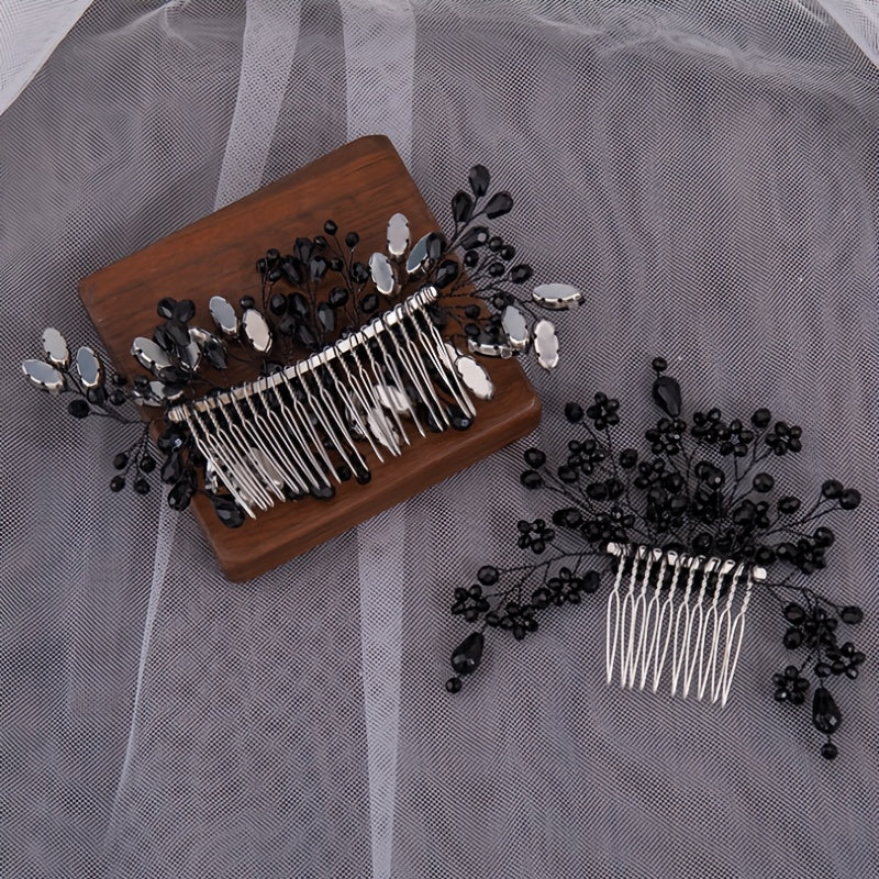 Bridal Wedding Rhinestone Side Hair Comb Elegant Headpiece for Women