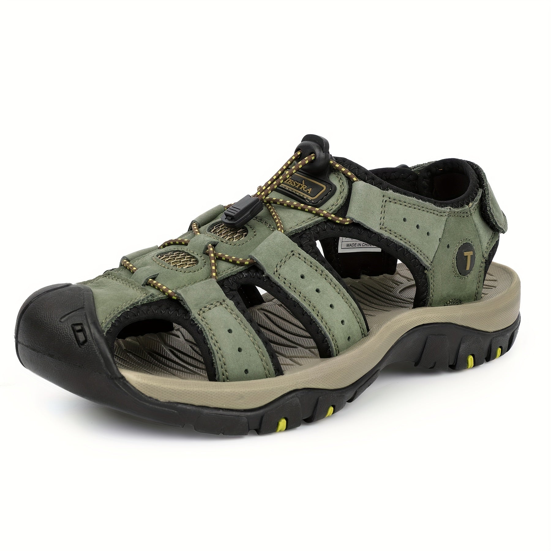 Men's Closed Toe Sandals Durable Non Slip Outdoor Hiking Trekking Sandals