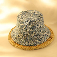 Paisley Print Reversible Bucket Hat for Women