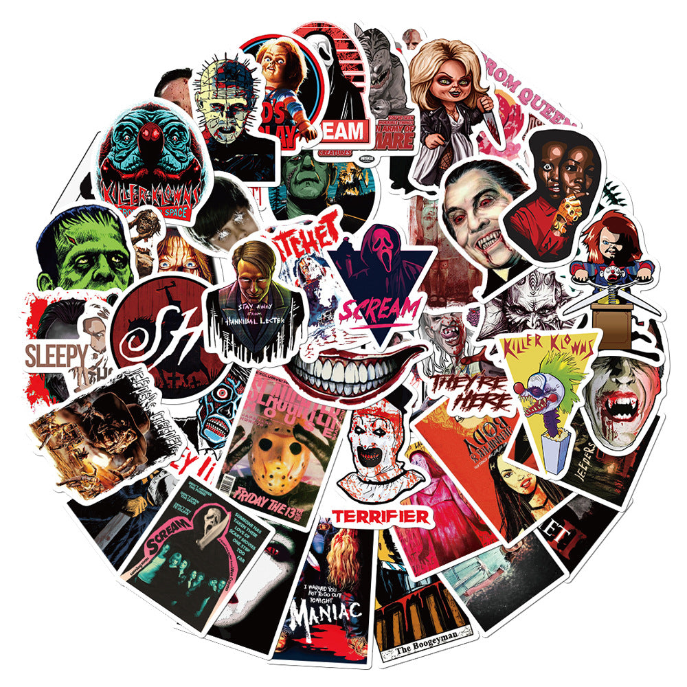50pcs Horror Movie Combo Series Waterproof Sticker Diy Toy