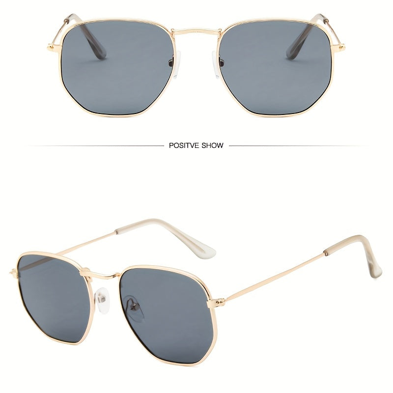 Metal Frame Polygonal Sunglasses Oval Sunshade Eyewear Golf Sports