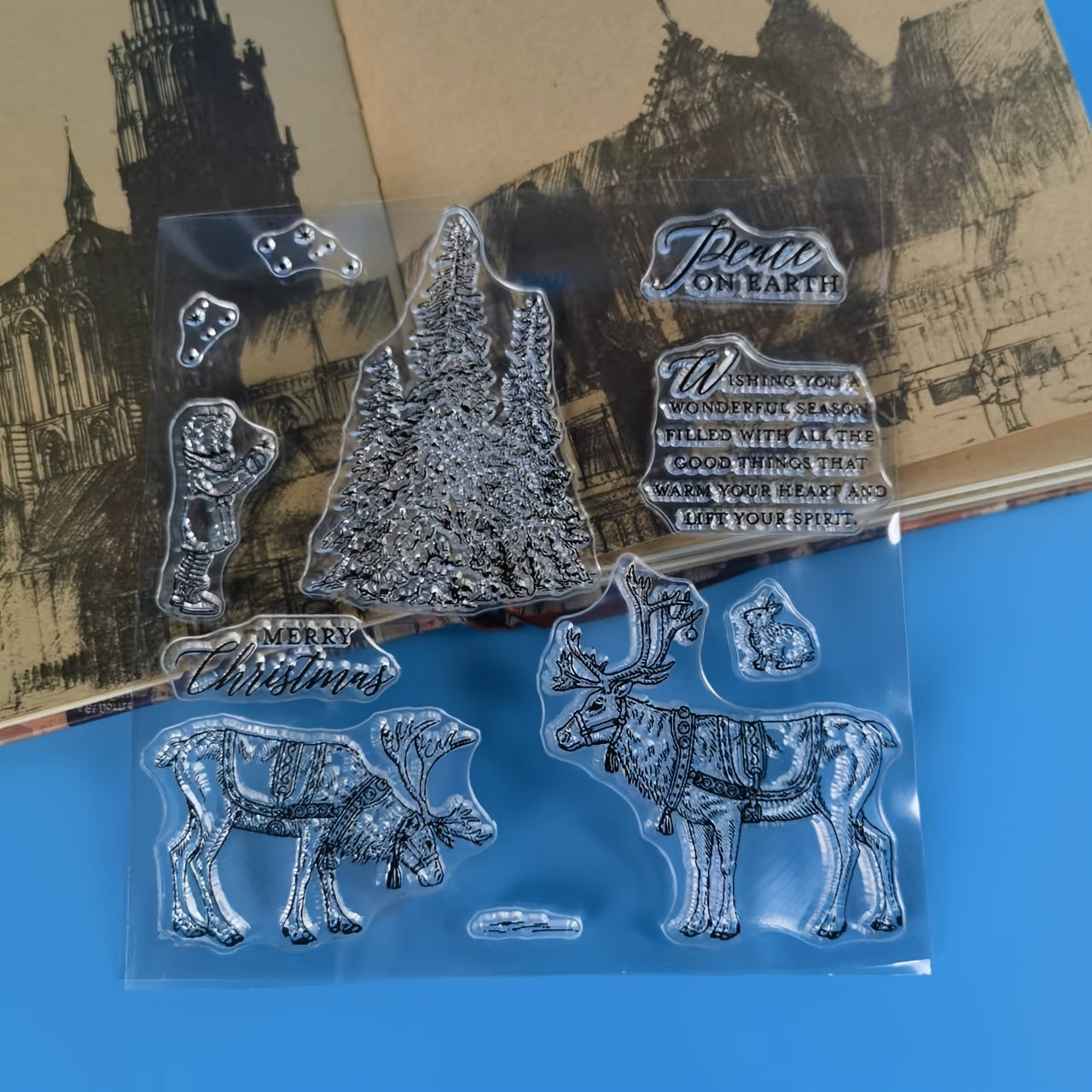 Deer Metal Cutting Dies And Clear Stamps Set DIY Scrapbooking Card Album