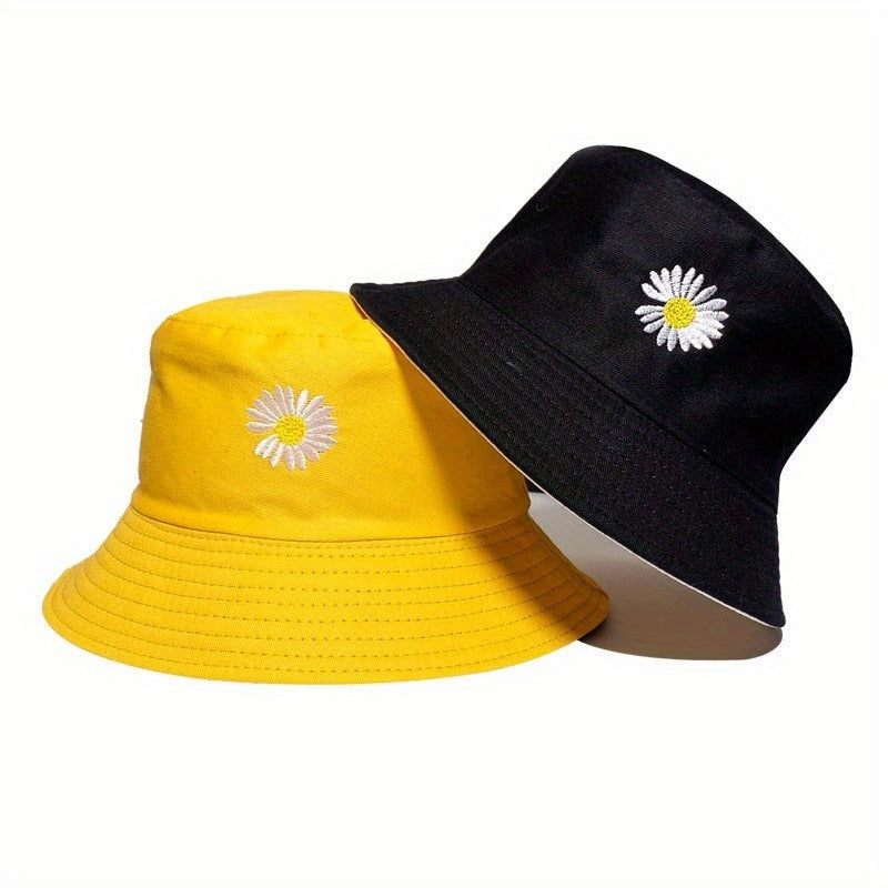 Solid Embroidery Bucket Hat Cartoon Sunscreen Basin Hat Outdoor Lightweight