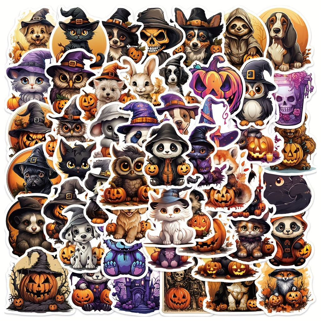 50 Pcs Halloween Animal Stickers Waterproof Vinyl Sea Wildlife Stickers