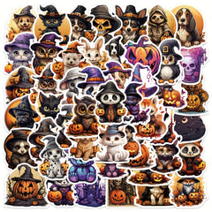 50 Pcs Halloween Animal Stickers Waterproof Vinyl Sea Wildlife Stickers