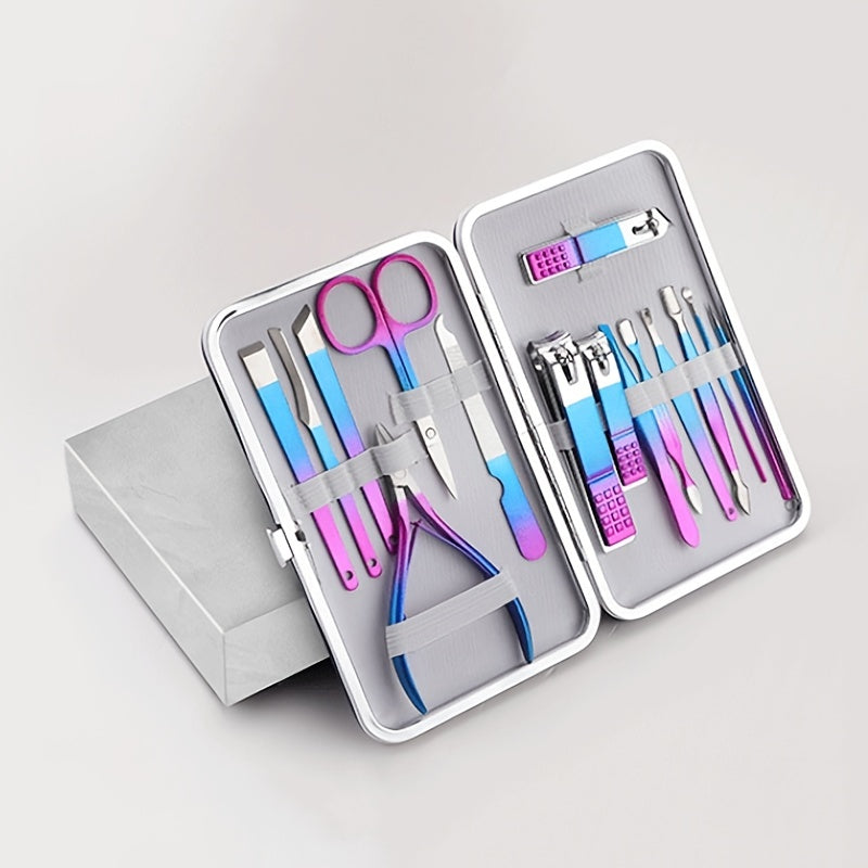 15-Piece Stainless Steel Manicure Set for Nail Clipping
