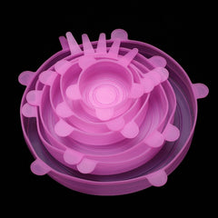 6pcs Silicone Stretch Lids Keep Food Fresh, Airtight Seal