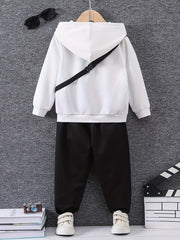 Boys 3pcs Hoodie Sweatshirt & Pants Set GOOD MOOD BOYS Print