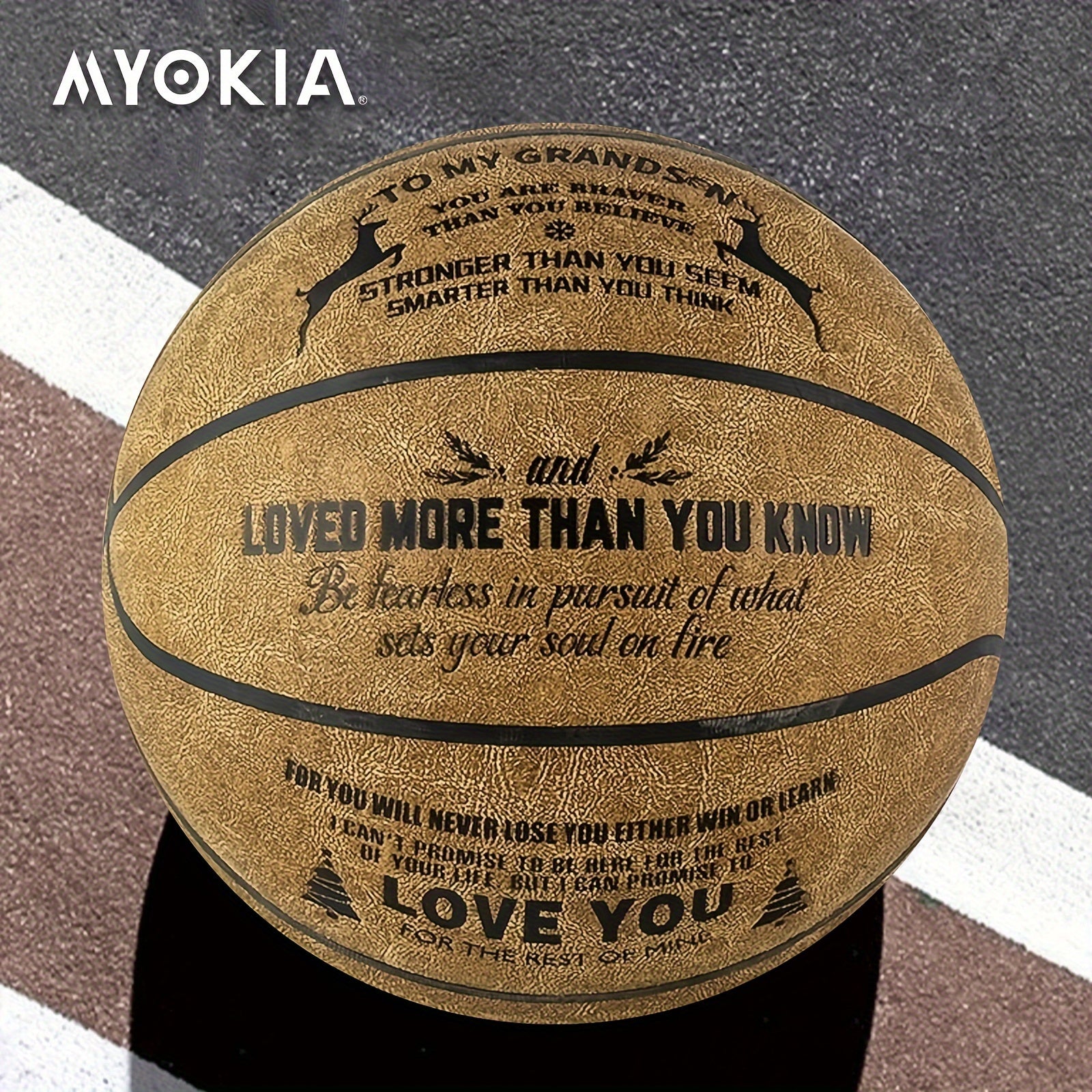 Bravery Inspiring PU Leather Basketball for Grandsons