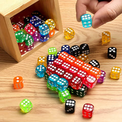 50pcs Multicolor Dice Set for Board Games 14mm, Math Learning Classroom