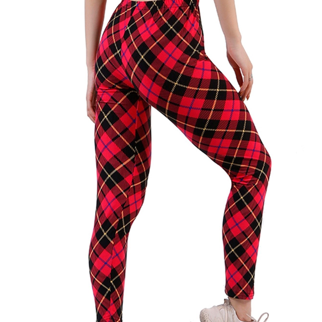 Women Camo Workout Leggings Plaid Skinny Adventure Leggings