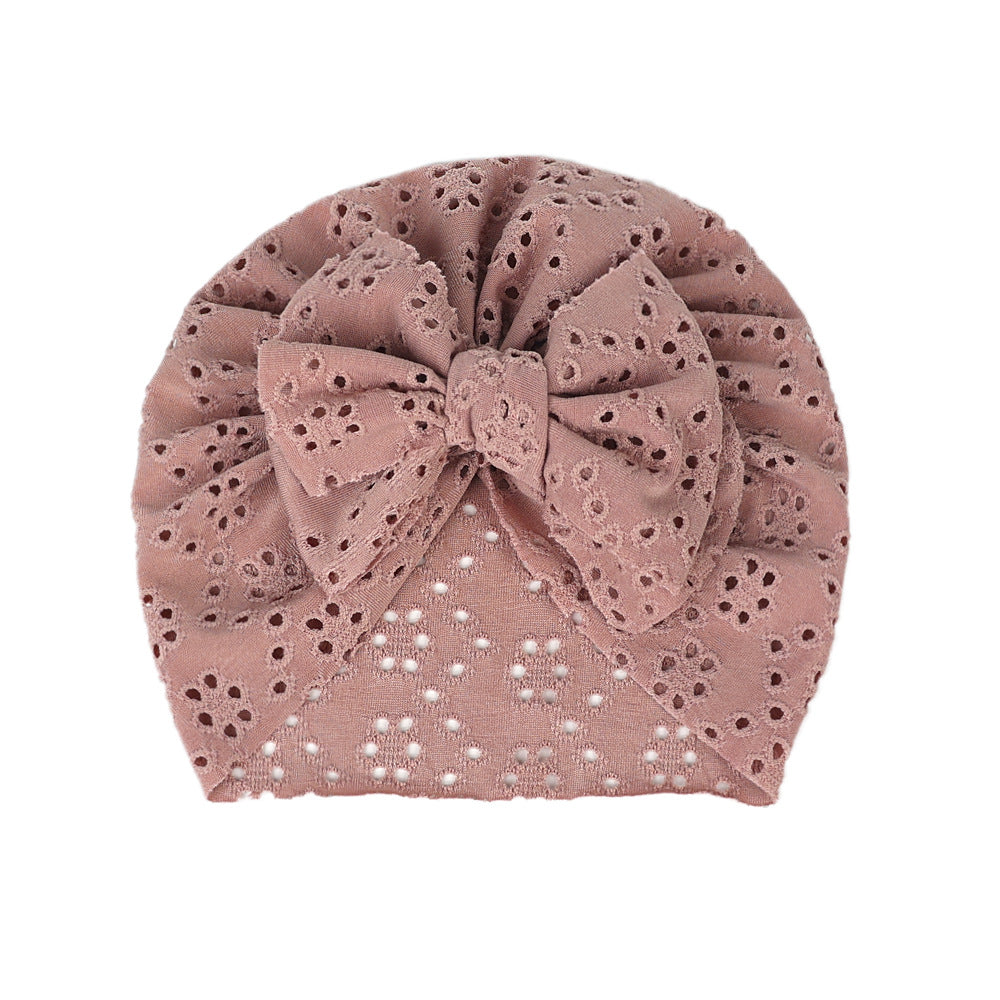 Newborn Baby Girls Bow Bandana Beanie for Autumn and Spring