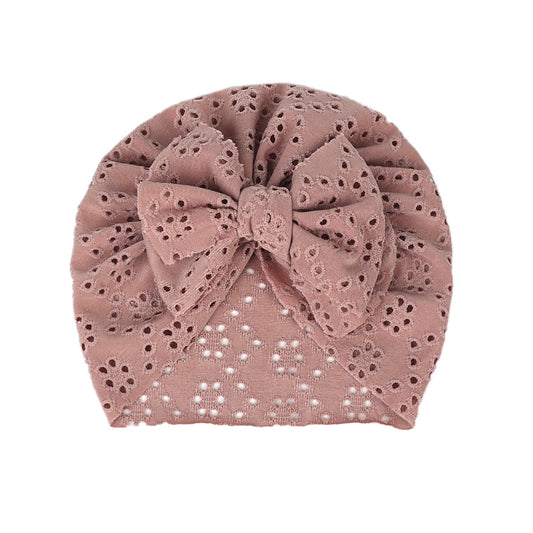 Newborn Baby Girls Bow Bandana Beanie for Autumn and Spring
